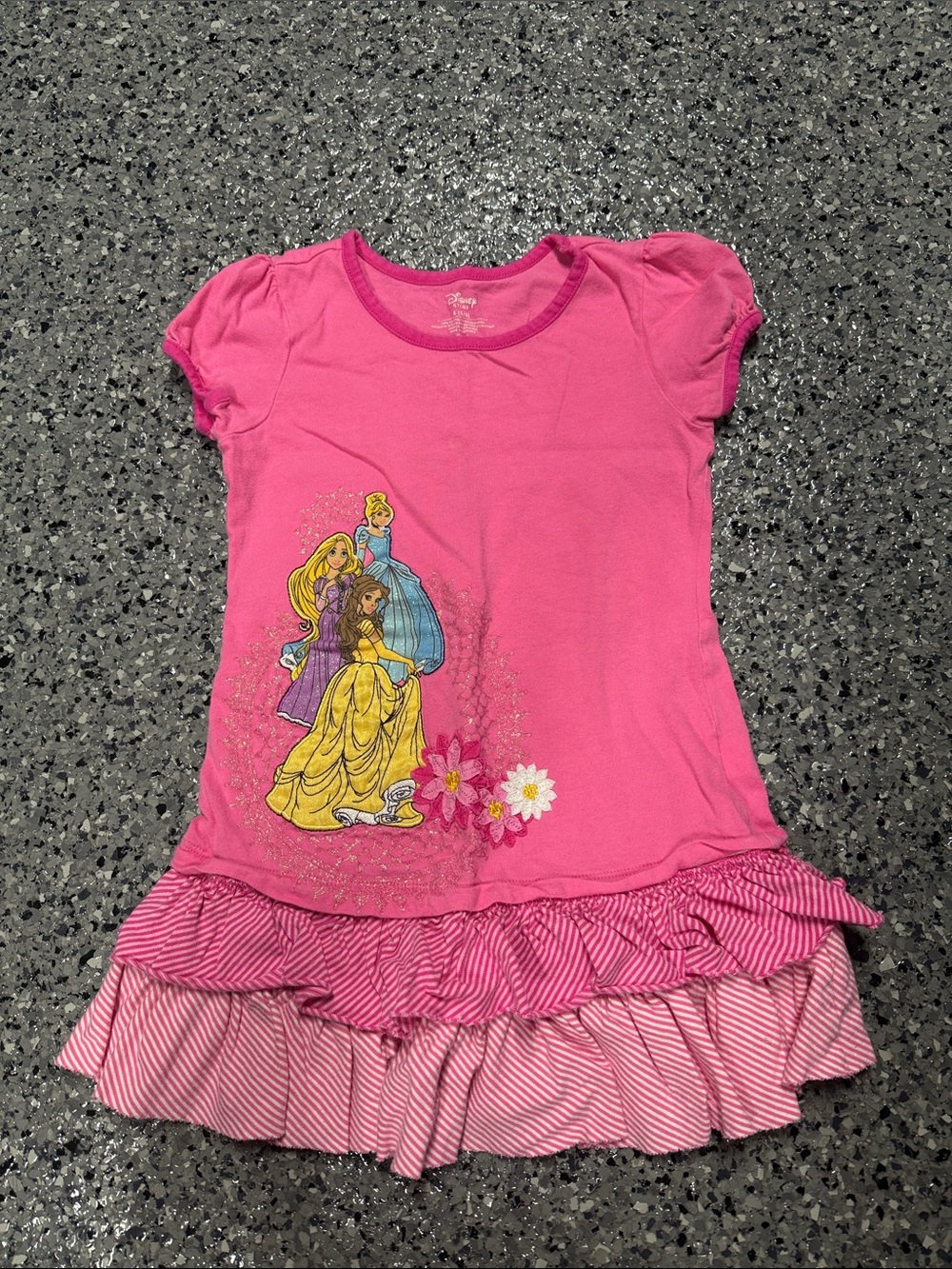 Disney Pink Princess Graphic Ruffle-Hem Tee Dress